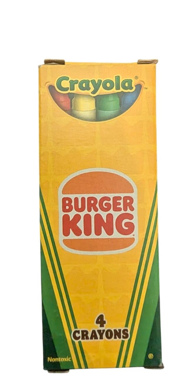 Brand New Sealed Crayola Burger King 4 Crayons Box Pack Multicolor Green Yellow
